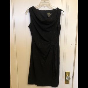Barely Worn Taylor Black With Gold Sparkles Dress